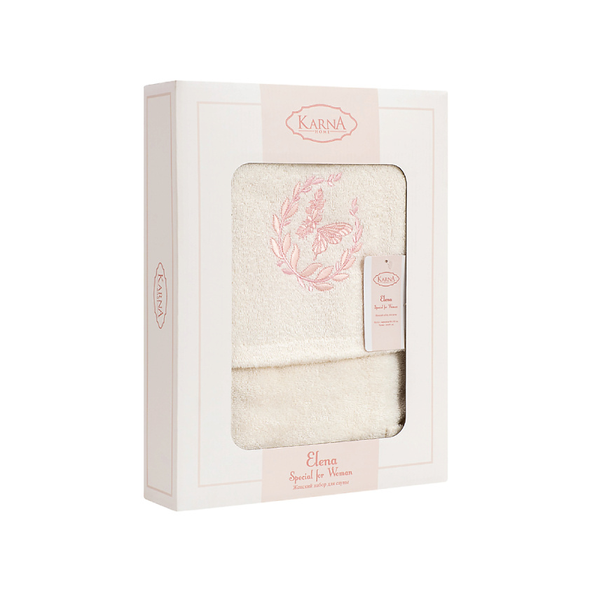 Изображение товара KARNA Набор для сауны ELENA женский, Цвет: Кремовый