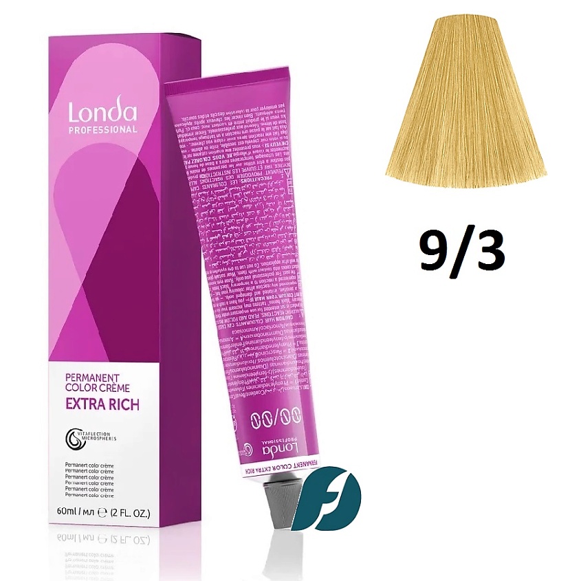 Изображение товара LONDA PROFESSIONAL Стойкая крем-краска для волос Permanent Color, 9/3 очень светлый блонд золотистый
