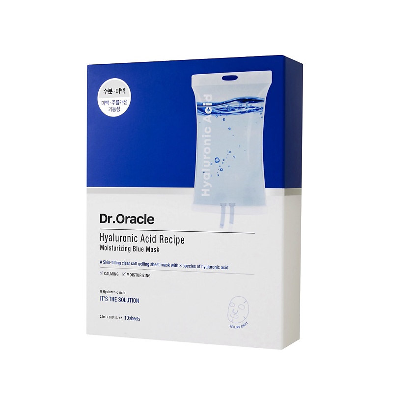 Изображение товара DR.ORACLE Набор масок с гиалуроновой кислотой Hyaluronic Acid Recipe Moisturizing Blue Mask, 10 шт.
