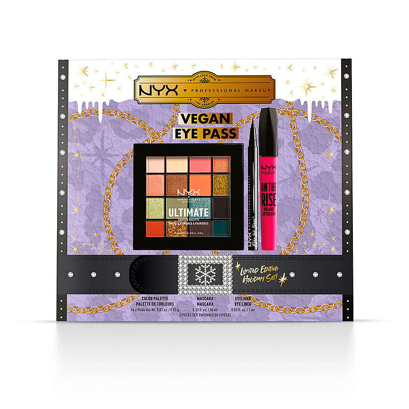Изображение товара NYX PROFESSIONAL MAKEUP Набор для макияжа глаз Vegan Eye Pass Limited Edition, 16x0.83 г; 10 мл; 1 мл