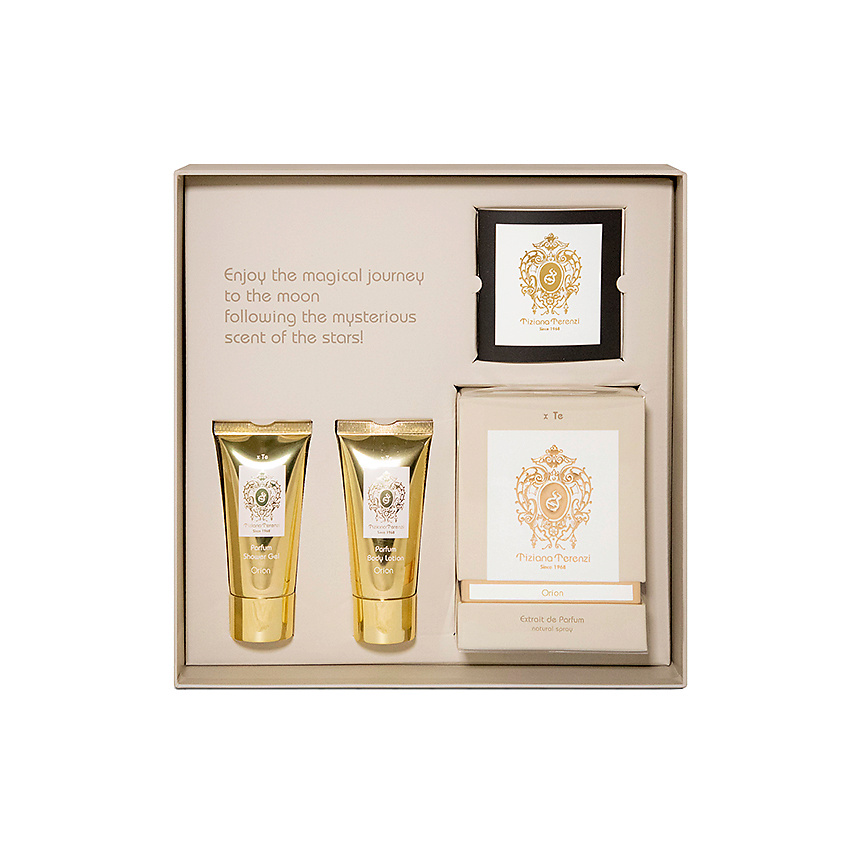 Изображение товара TIZIANA TERENZI Набор Orion Set and Body Care, Духи, спрей 100 мл + Парфюмированный лосьон для тела, 50 мл + Парфюмированный гель для душа, 50 мл