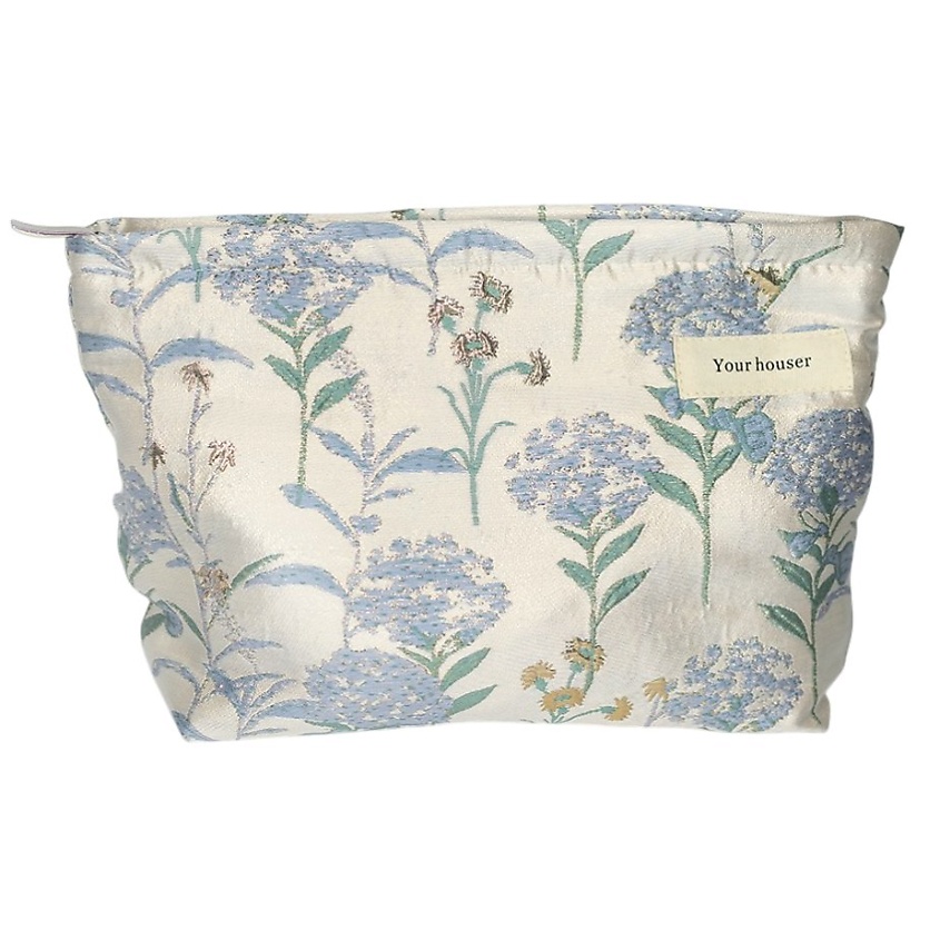 Изображение товара Женская косметичка Blue Flowers от Your Houser 25x17x8 см тканевая стильная