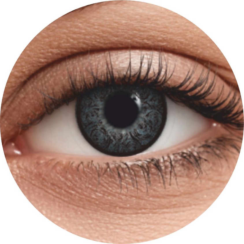 Изображение товара Цветные контактные линзы OKVision Fusion color Ivory Black 1 месяц яркий образ