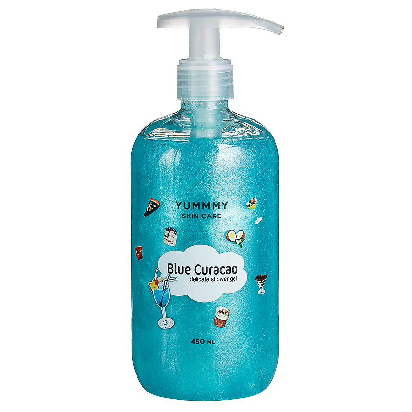 Изображение товара YUMMMY Гель для душа с блестками Blue Curacao, 450 мл