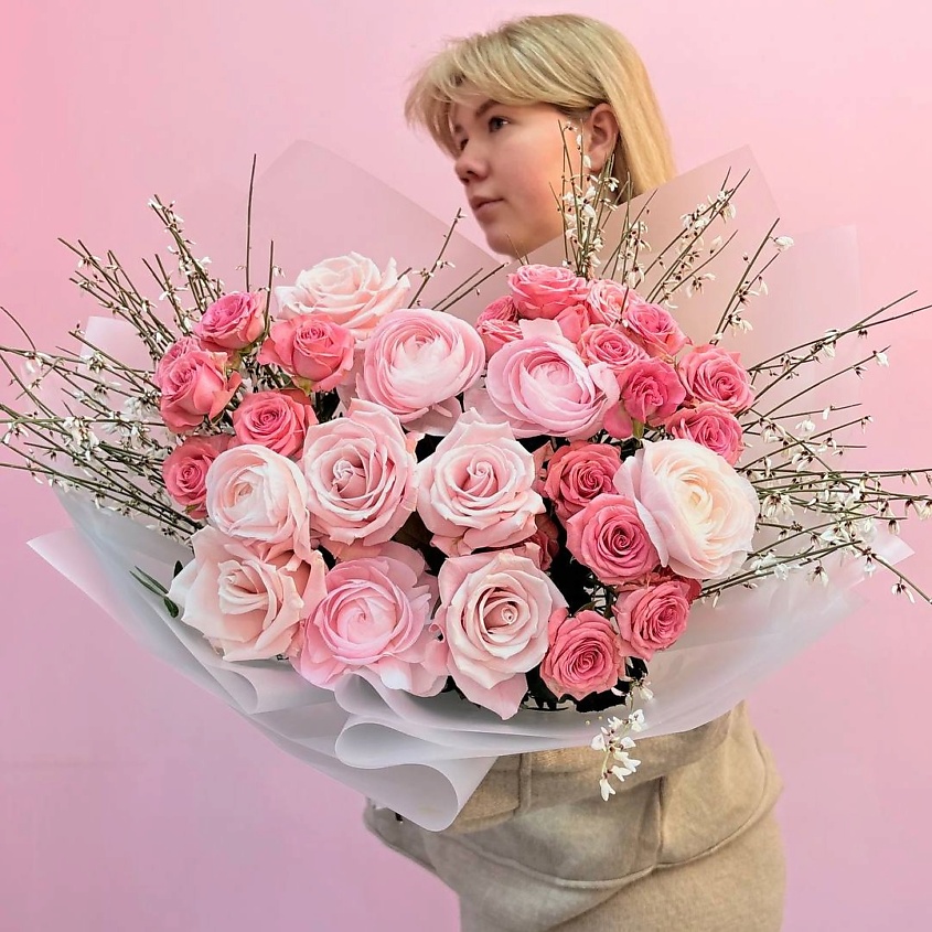 Изображение товара ЗАЦВЕТАЙ. ЦВЕТОЧНЫЙ БУТИК Премиум букет «Розовое шампанское», 1 шт.