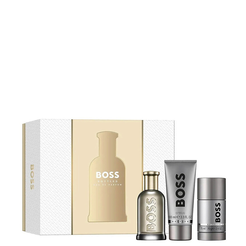 Изображение товара BOSS Набор Boss Bottled Eau de Parfum: Парфюмерная вода + Гель для душа + Дезодорант-стик, 100 мл + 100 мл + 75 мл