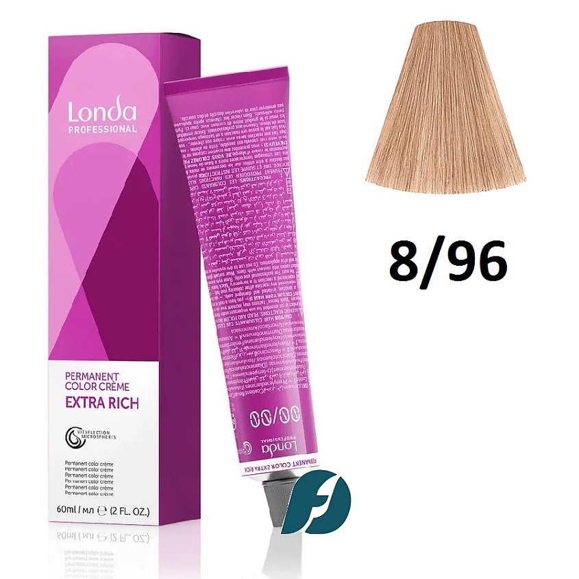 Изображение товара LONDA PROFESSIONAL Стойкая крем-краска для волос Permanent Color 8/96 светлый блондин сандрэ-фиолет