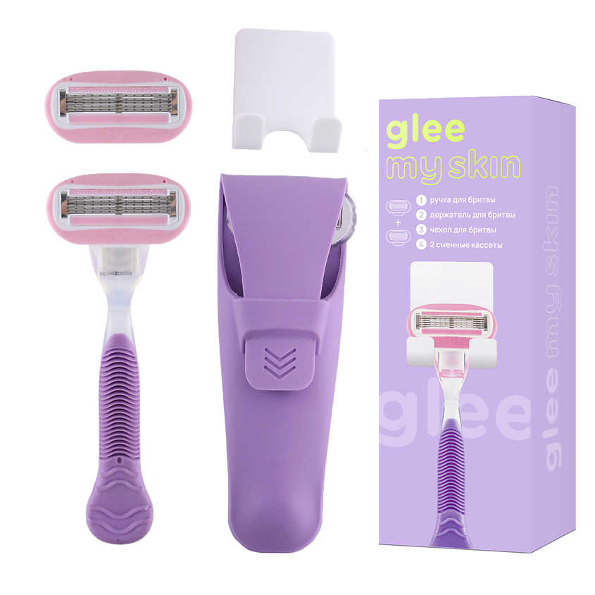 Изображение товара Многоразовый женский станок для бритья Glee my skin с 5 лезвиями и аксессуарами
