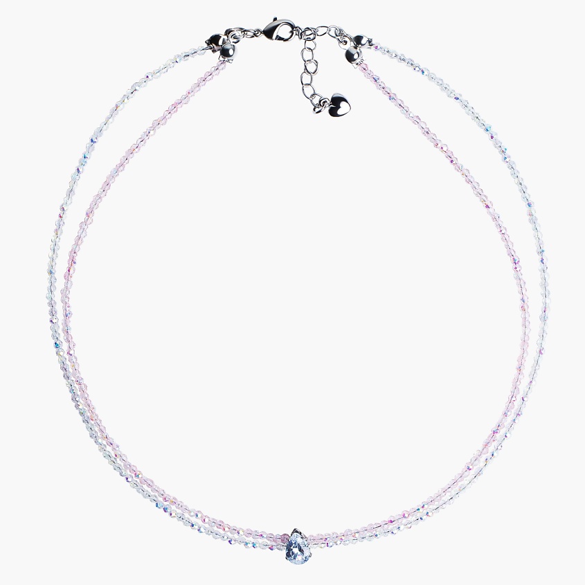 Изображение товара HIGHER-AURA Чокер из шпинели с капелькой, Длина: 36 см; цвет: прозрачный, розовый