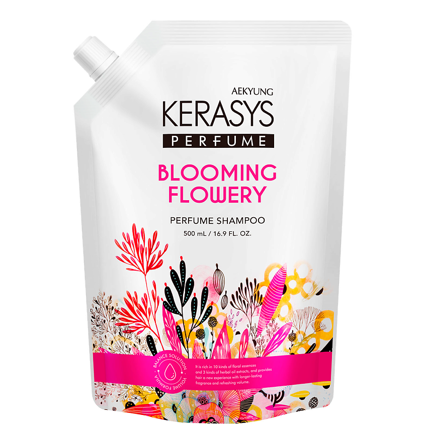 Изображение товара KERASYS Шампунь для волос Флер 500 мл - бережное очищение и блеск для всех типов волос