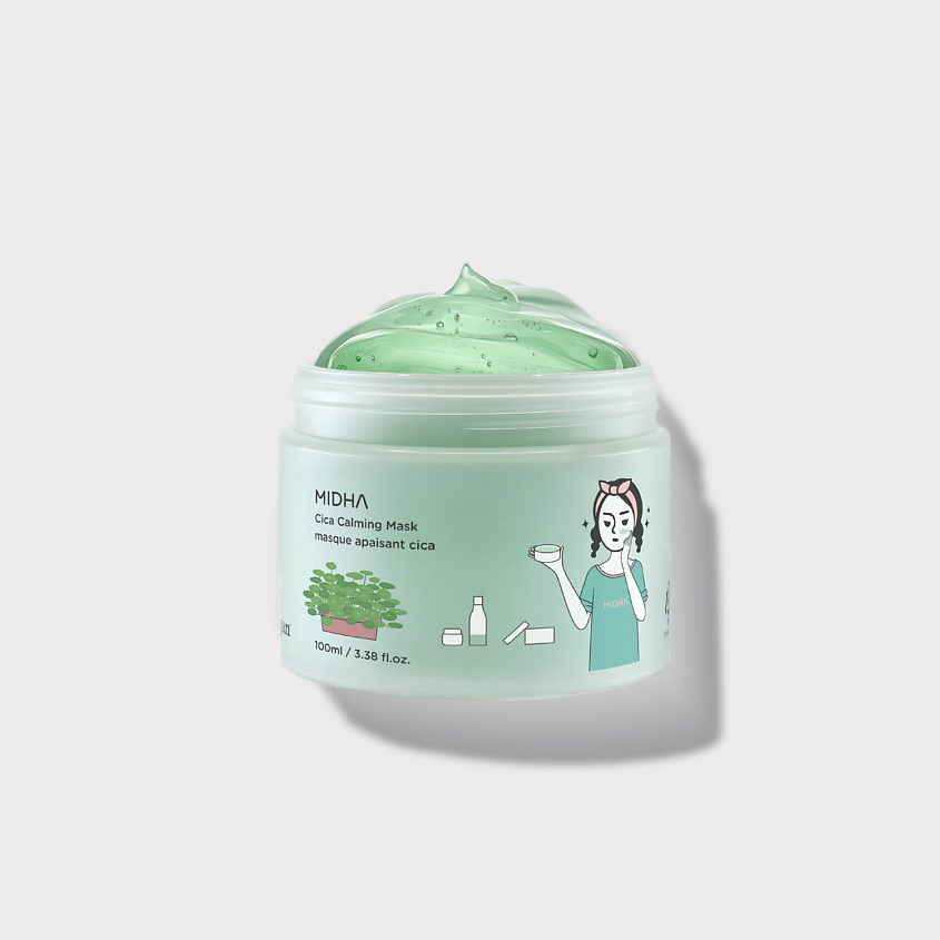 Изображение товара Успокаивающая маска для лица MIDHA Rice Brightening Mask с центеллой и экстрактами трав