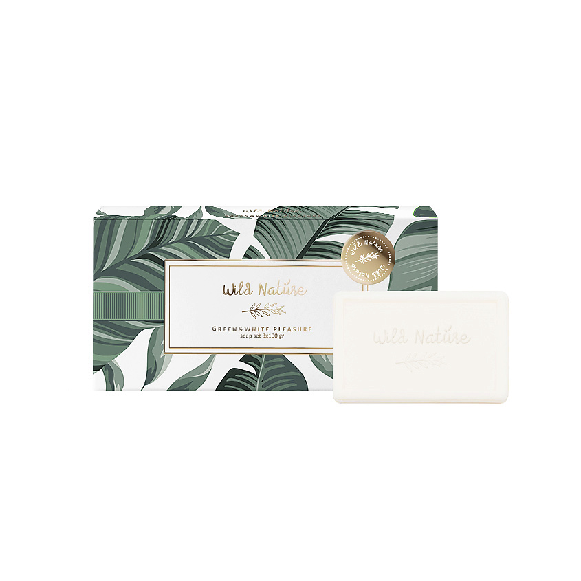 Изображение товара WILD NATURE Набор кускового мыла GREEN & WHITE PLEASURE, 3 шт х 100 г