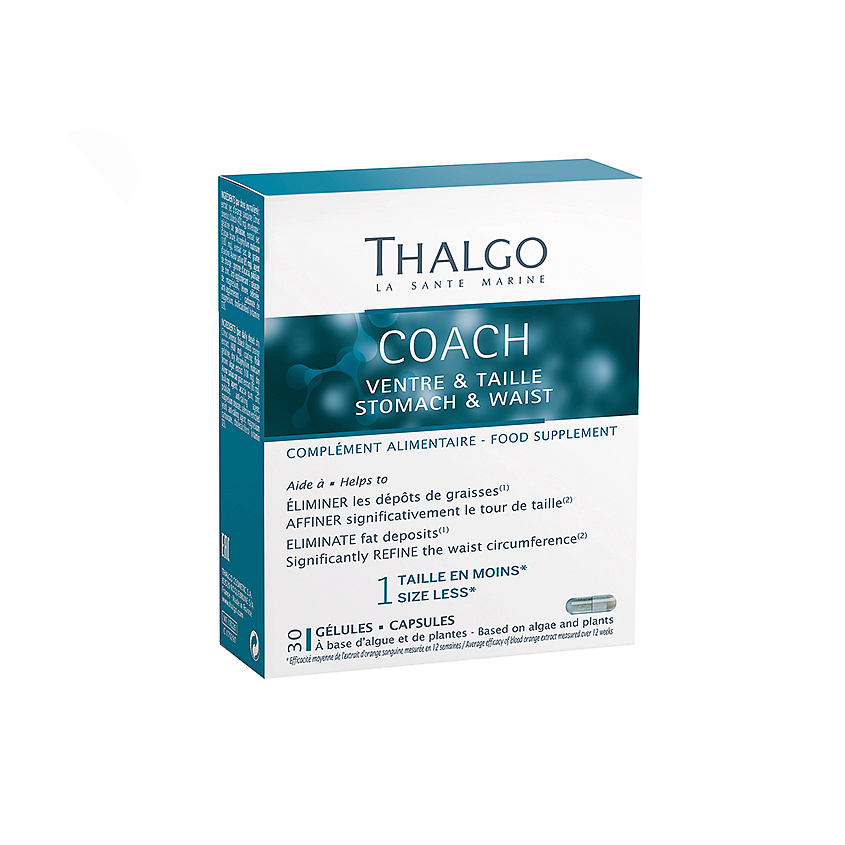 Изображение товара THALGO Биологически активная добавка к пище Моделирующие капсулы для живота и талии Coach Stomach & Waist Food Supplement, 30 капсул