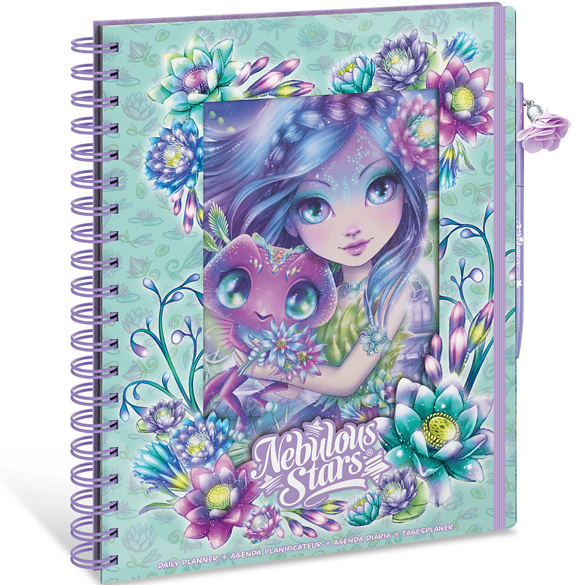 Изображение товара NEBULOUS STARS Серия: Nenuphia. Блокнот-ежедневник для девочек, с ручкой и наклейками, Бирюзовый