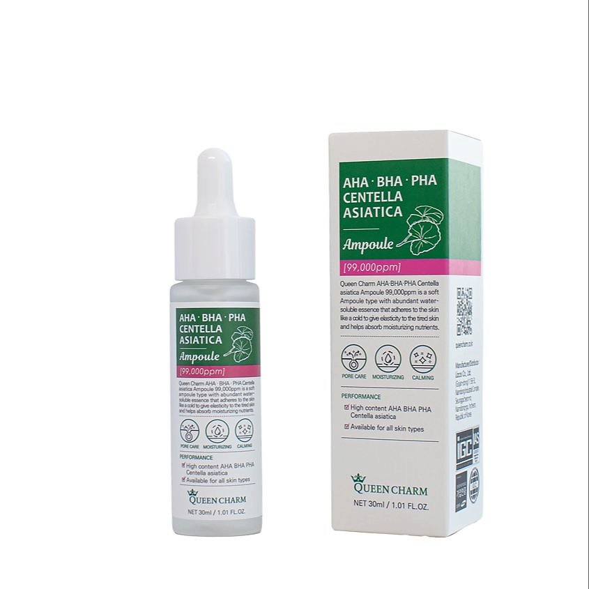 Изображение товара QUEEN CHARM Ампульная сыворотка для лица с AHA,BHA,PHA и центеллой азиатской, 30