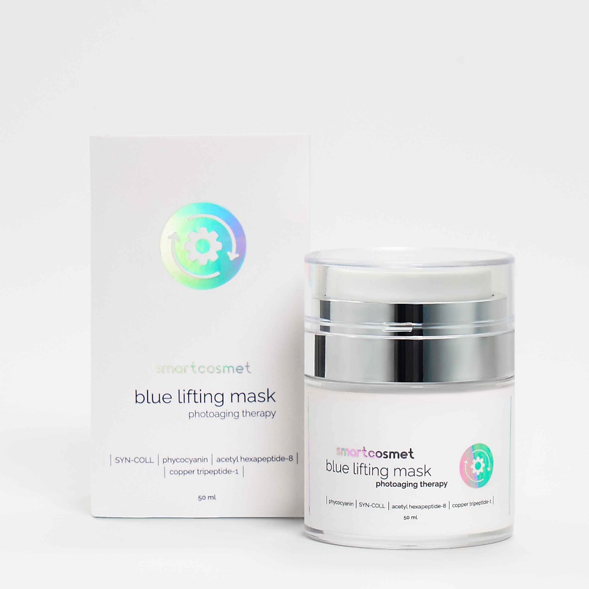 Изображение товара SMARTCOSMET Маска для лица «Blue lifting mask» серии «Фотоомоложение», 1 шт.