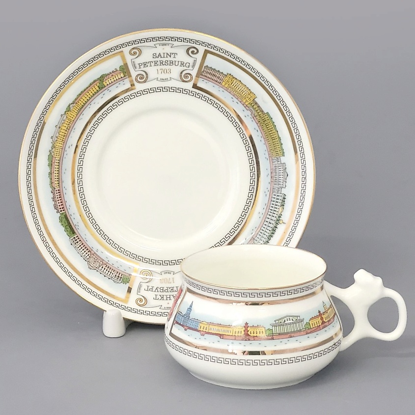 Изображение товара ИМПЕРАТОРСКИЙ ФАРФОРОВЫЙ ЗАВОД Чашка с блюдцем кофейная "Набережные Невы", 1 шт.