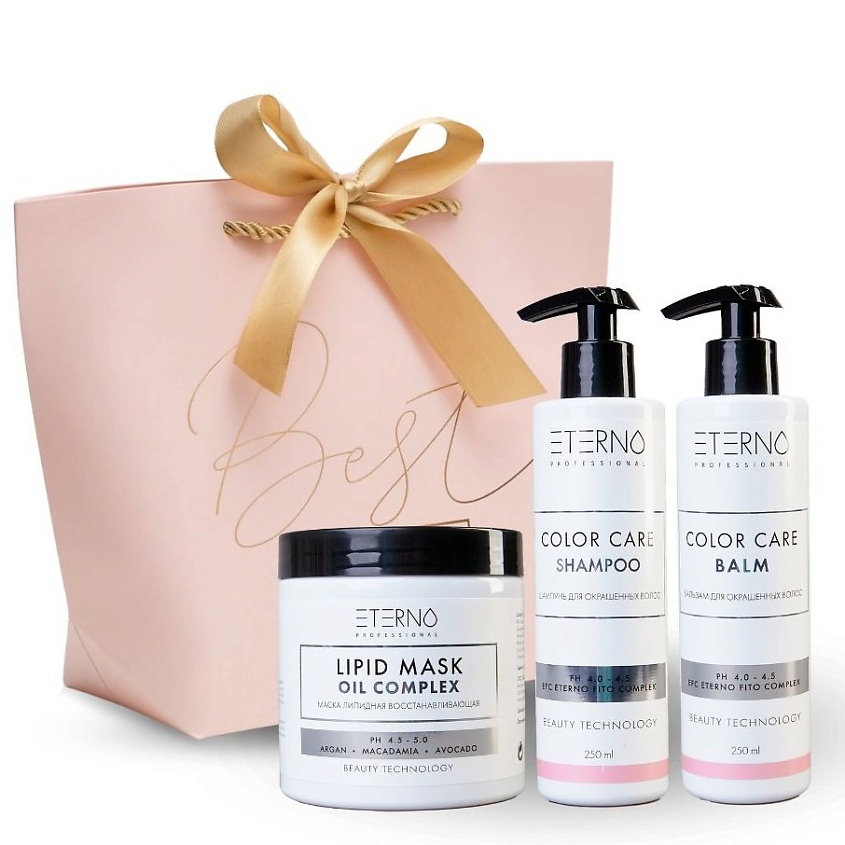 Изображение товара ETERNO Подарочный набор по уходу за волосами "Мгновенное спасение ваших волос", 500мл. + 250мл. + 250мл.