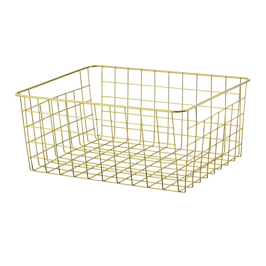 Изображение товара BIRDHOUSE Корзина для хранения металлическая, Золотой