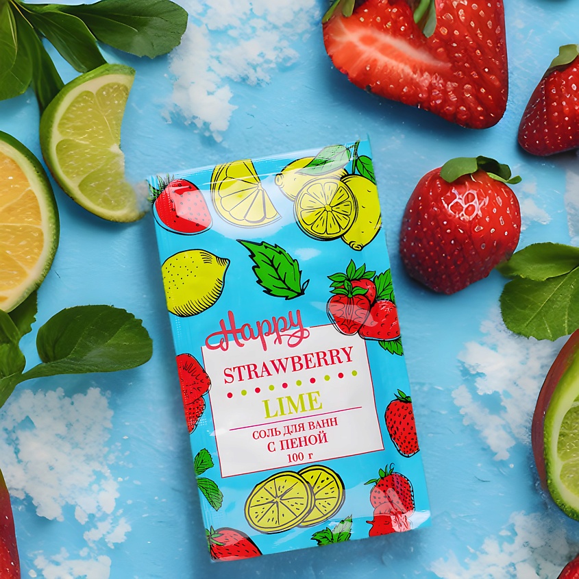 Изображение товара LABORATORY KATRIN Соль для ванн с пеной Happy Клубника & Лайм, 100 г