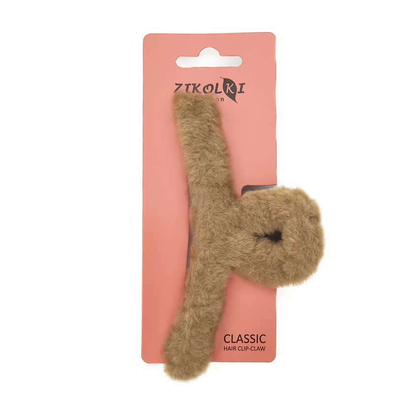 Изображение товара ZIKOLKI STORE Заколка краб аксессуар для волос пушистый, большой крабик, 1 шт.