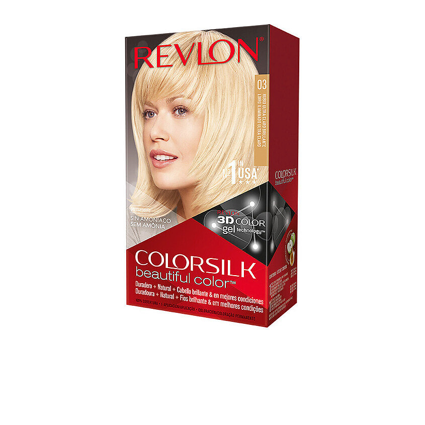 Изображение товара Ревлон Стойкая безаммиачная краска для волос ColorSilk 03 Ultra Light Sun Blonde
