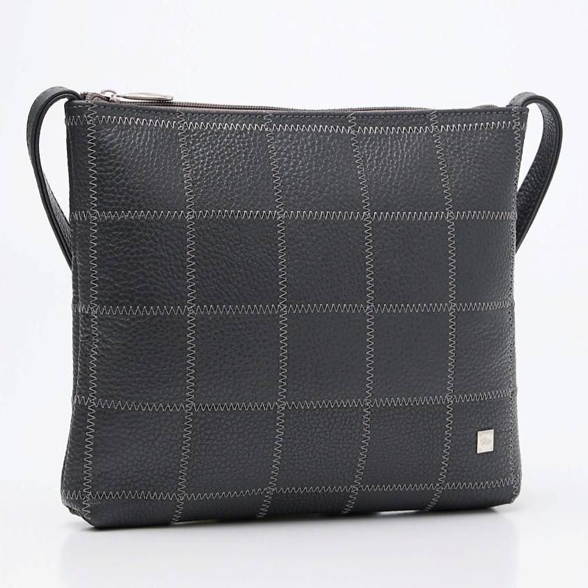 Изображение товара Женская кожаная сумка кросс-боди с отделками пэчворк и регулируемым ремешком