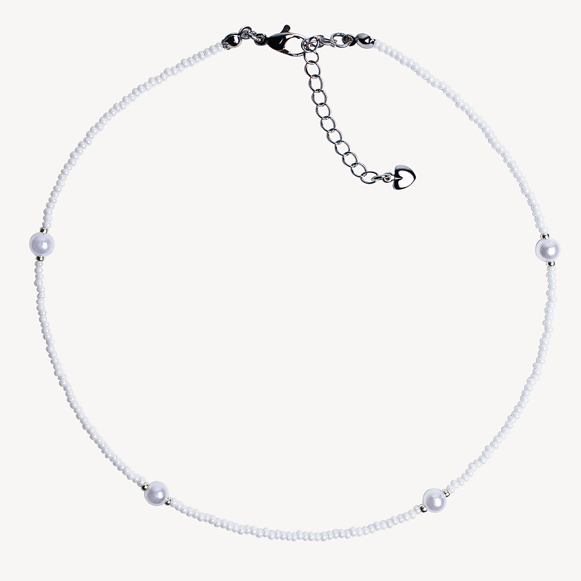 Изображение товара HIGHER-AURA Чокер из белого бисера с акриловыми бусинами, Длина: 36 см; цвет: белый