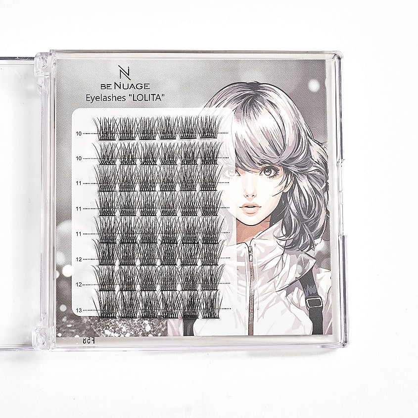 Изображение товара Накладные ресницы BENUAGE LOLITA 10-13 мм объемные пучки классика для естественного взгляда