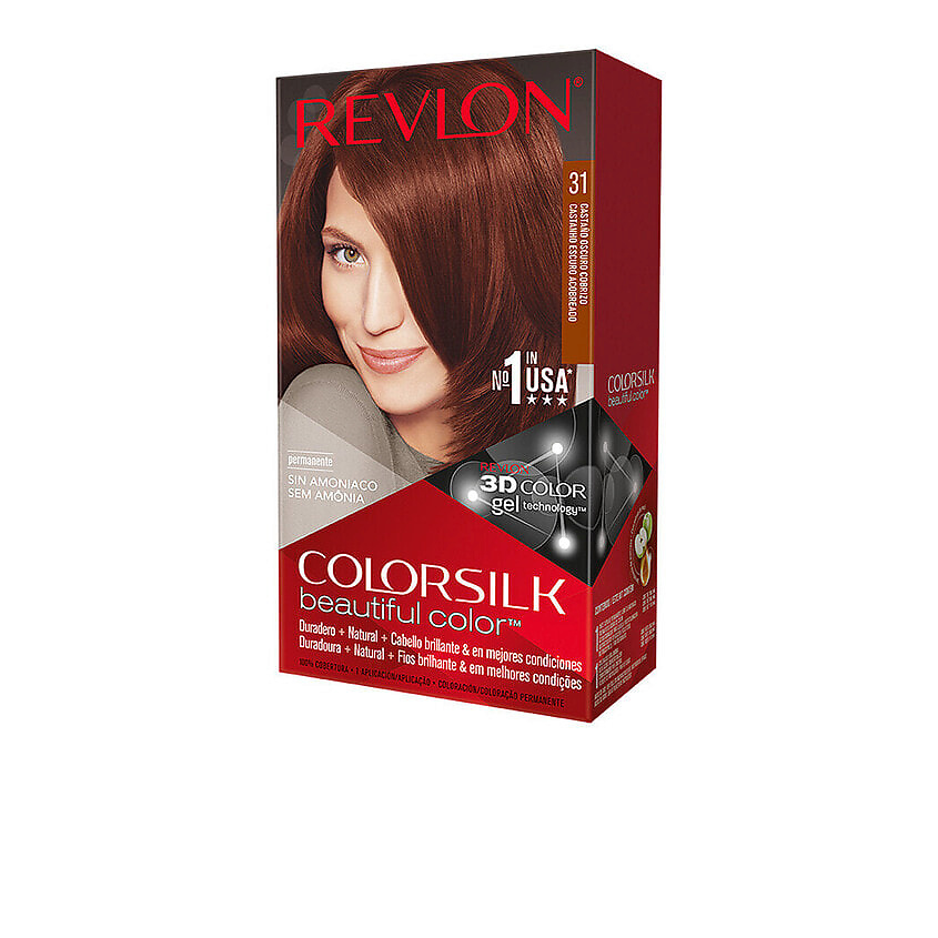 Изображение товара Revlon ColorSilk Стойкая безаммиачная краска для волос Color 31 Dark Auburn