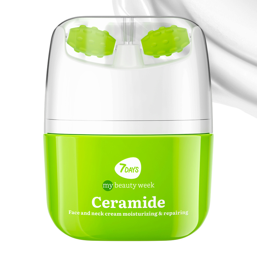 Изображение товара Крем с церамидами 3% для лица и массажер 2в1 от 7DAYS увлажняющий и тонизирующий