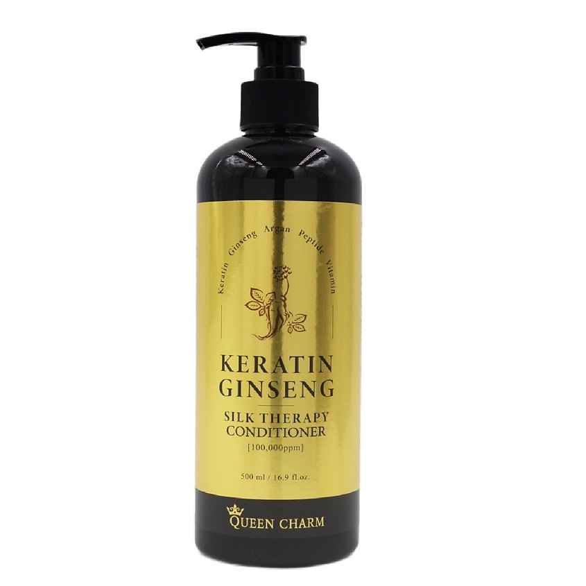 Изображение товара QUEEN CHARM Восстанавливающий кондиционер для волос с кератином и 10% экстрактом женьшеня, 1 шт.