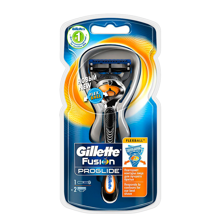 Изображение товара Мужская бритва GILLETTE FUSION PROGLIDE Flexball станок + 2 кассеты