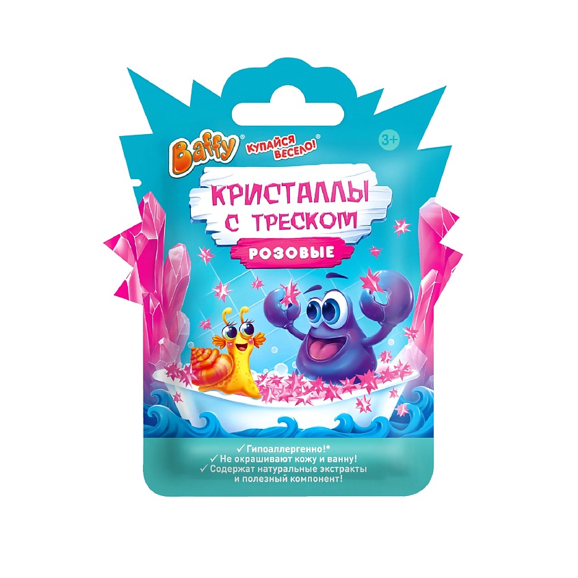 Изображение товара BAFFY Кристаллы с треском детские, РОЗОВЫЕ, розовый
