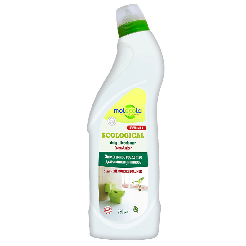 Изображение товара MOLECOLA Средство для чистки унитазов и сантехники Зеленый можжевельник экологичное, 1 шт.