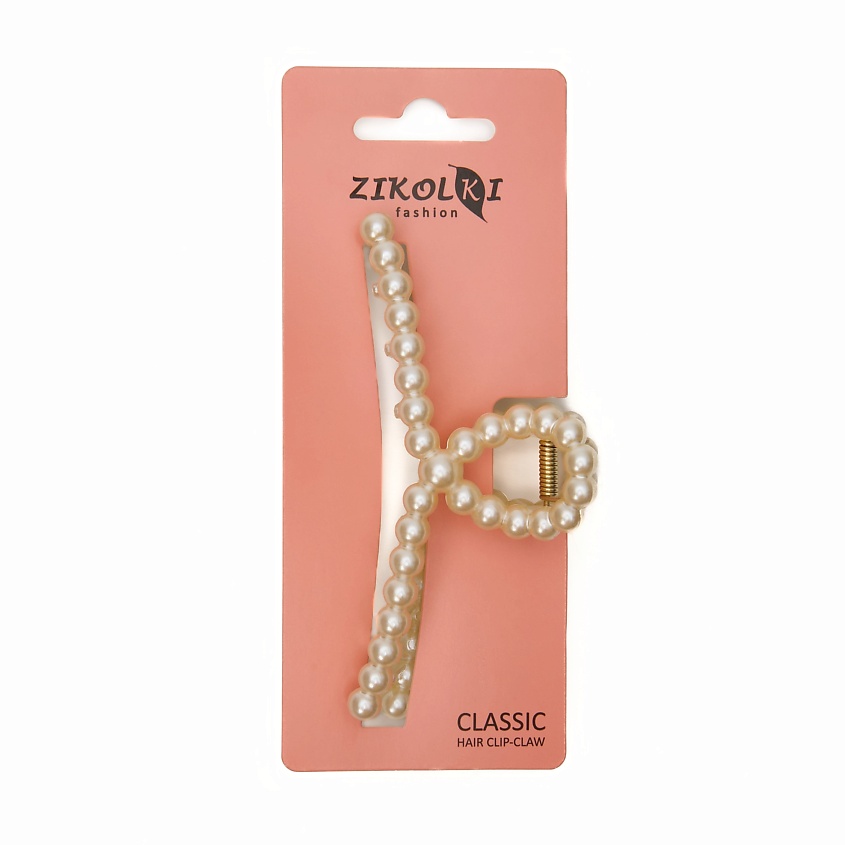 Изображение товара ZIKOLKI STORE Заколка краб аксессуар для волос жемчужный большой крабик, 1 шт.