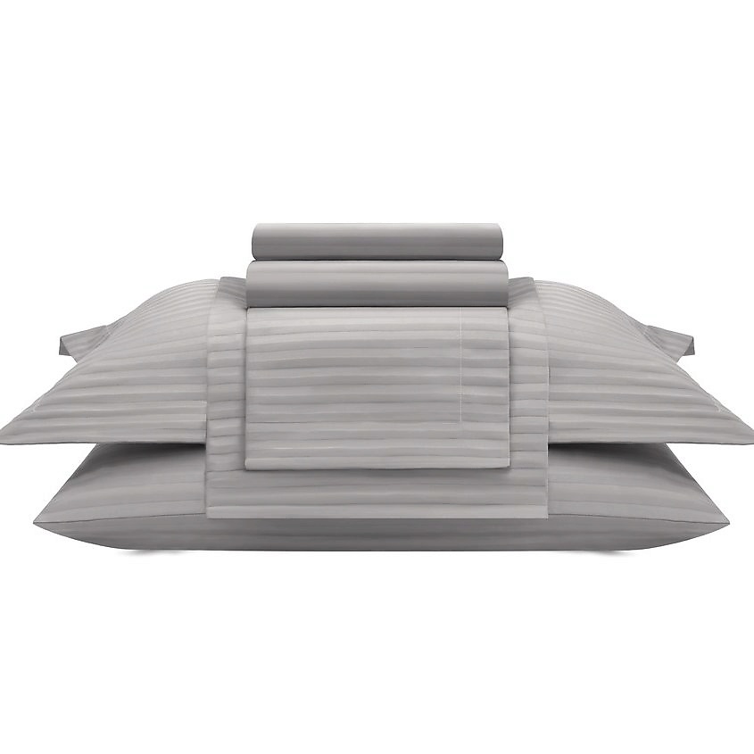 Изображение товара ARYA HOME COLLECTION Постельное белье Vip из Страйп Сатина 160x220, Светло-серый