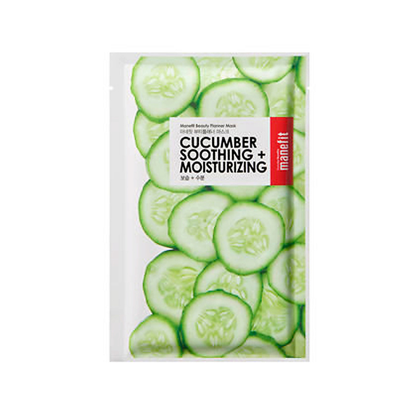 Изображение товара MANEFIT Маска тканевая с огурцом для смягчения и увлажнения, 20 мл