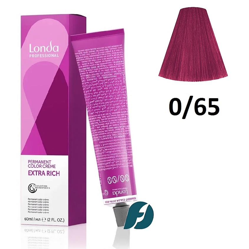 Изображение товара Стойкая крем-краска для волос LONDA PROFESSIONAL 0/65 фиолетово-красный микстон