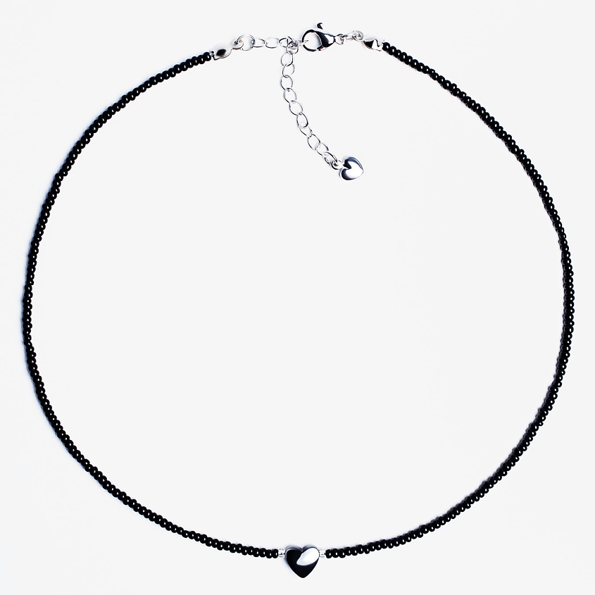 Изображение товара Чокер из белого бисера с гематитовым сердцем 36 см Higher-Aura