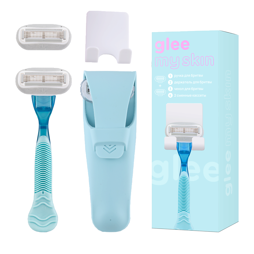Изображение товара Голеная женская бритва GLEE MY SKIN с 5 лезвиями и комплектом