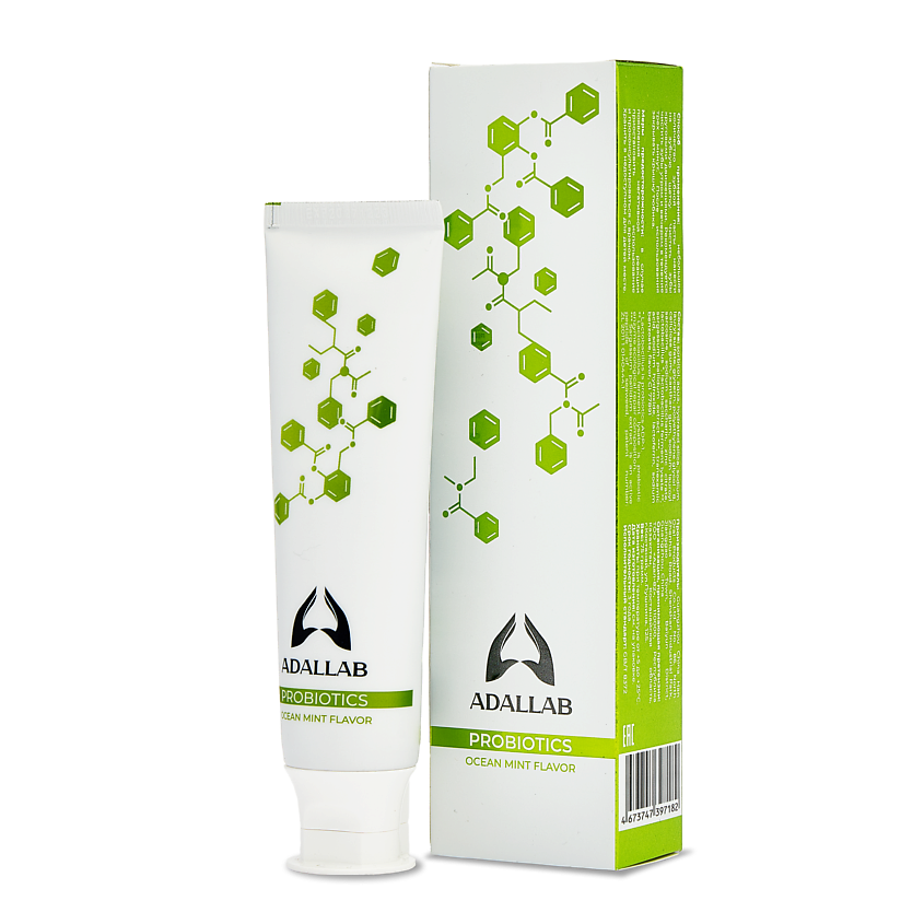 Изображение товара Натуральная зубная паста с пробиотиками ADALLAB 75 г без фтора для взрослых