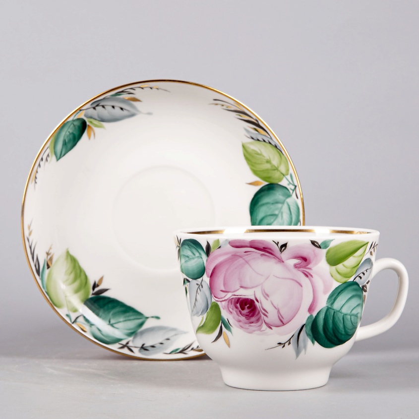 Изображение товара ИМПЕРАТОРСКИЙ ФАРФОРОВЫЙ ЗАВОД Чашка с блюдцем чайная "Любовь", 1 шт.