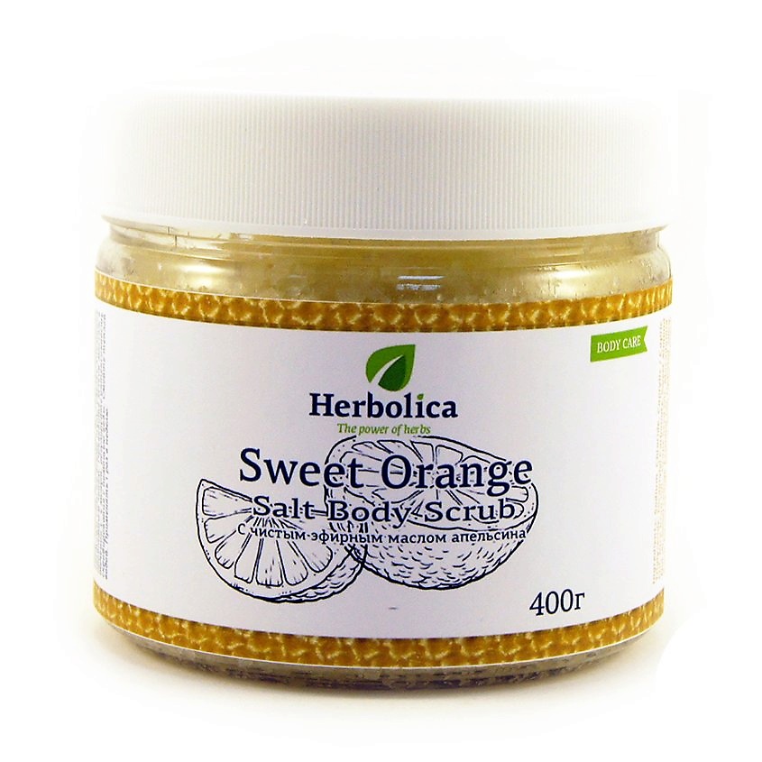 Изображение товара HERBOLICA Соляной скраб для тела "Апельсин", 400гр