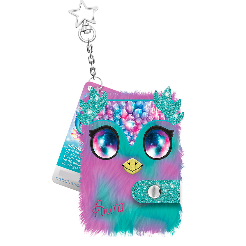 Изображение товара NEBULOUS STARS Серия Stella: Мини-блокнот для девочек (с брелоком и на кнопке), Фиолетовый