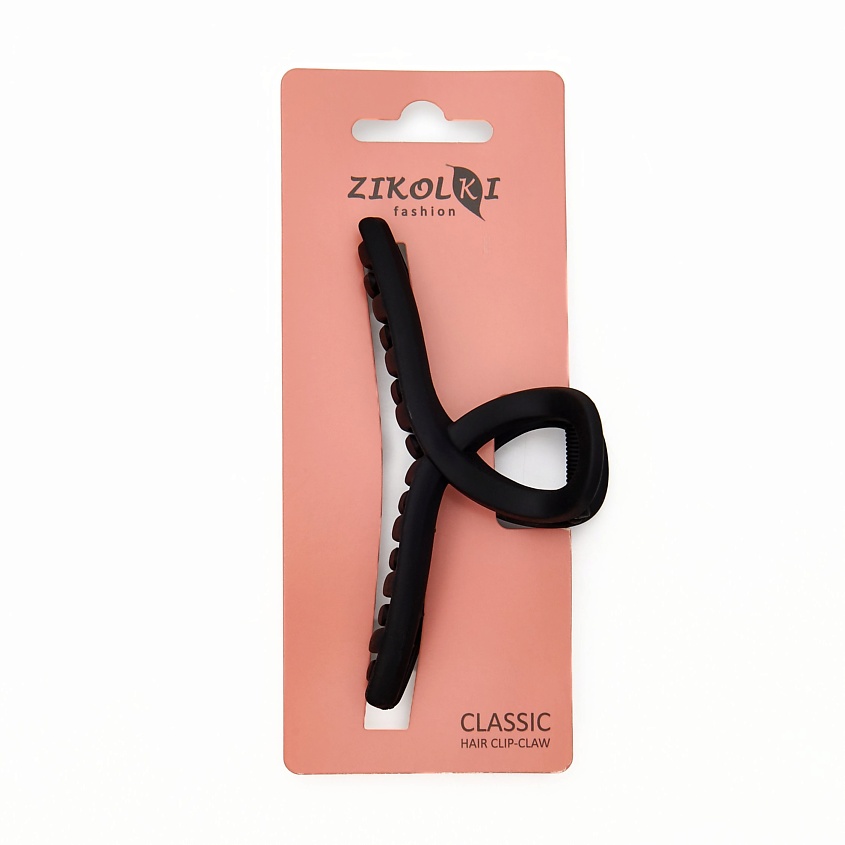 Изображение товара Заколка для волос черная крабик среднего размера мягкое покрытие надежная фиксация