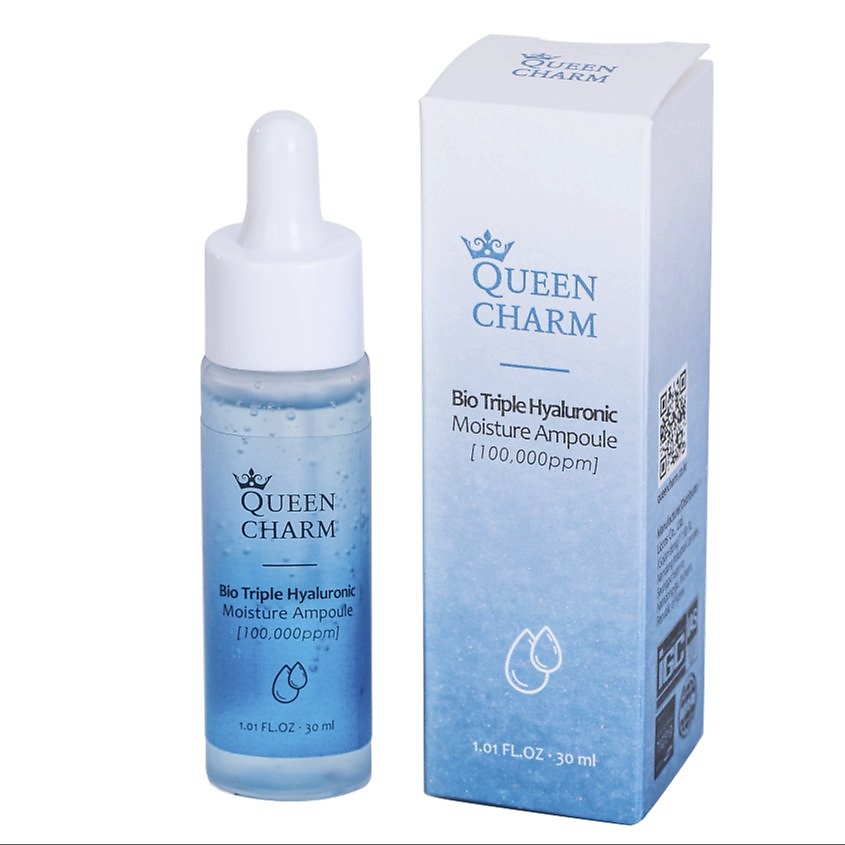 Изображение товара QUEEN CHARM Ампульная сыворотка для лица с биокомплексом гиалуроновой кислоты, 30