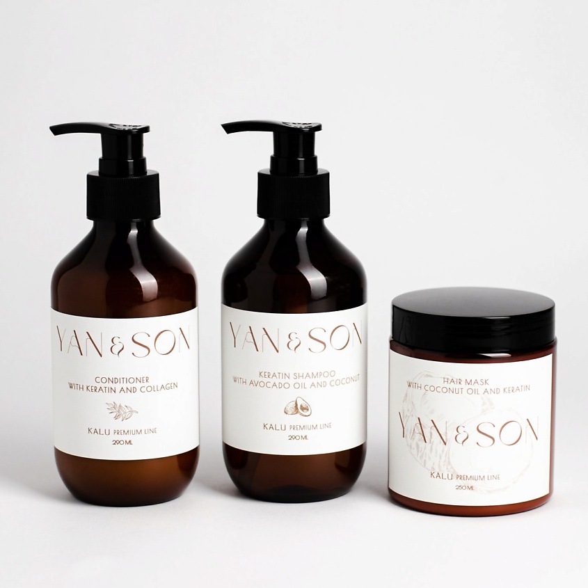 Изображение товара YAN&SON Шампунь, кондиционер и маска для интенсивного восстановления и питания волос, 1 шт.- шампунь, 1 шт. - кондиционер, 1 шт. - маска