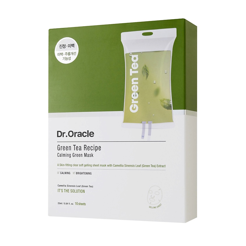 Изображение товара DR.ORACLE Набор регенерирующих масок с зеленым чаем Greentea Recipe Calming Green Mask, 10 шт.