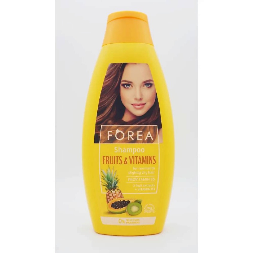 Изображение товара FOREA Шампунь для волос женский с фруктами Forea Shampoo Fruits & Vitamins, 500 мл.